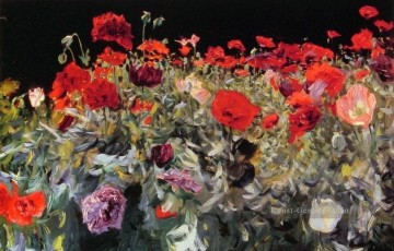  Blume Kunst - Poppies Landschaft John Singer Sargent